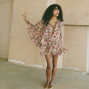 Doen Idette Tiered Ruffled Floral-print Silk-georgette Dress in Jardin Du Palais